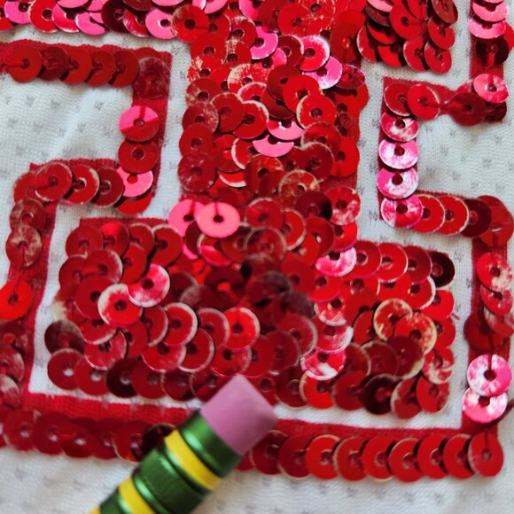 Victoria's Secret Pink NFL San Francisco 49ers Sequin V-Neck Jersey Cute Sporty - Picture 10 of 14